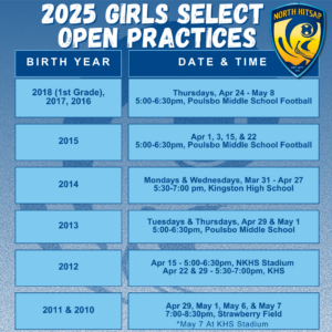 2025 Girls Select Open Practices